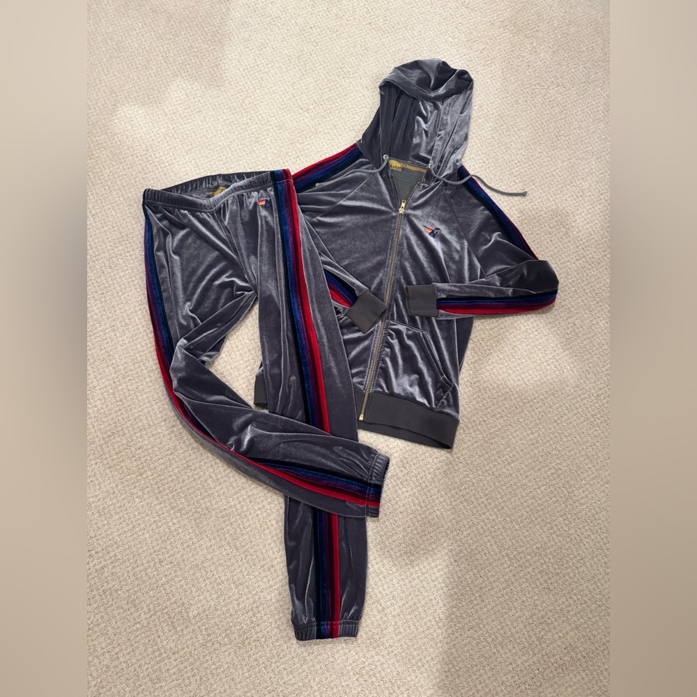 Aviator Nation Charcoal Joggers with Vibrant Stripes